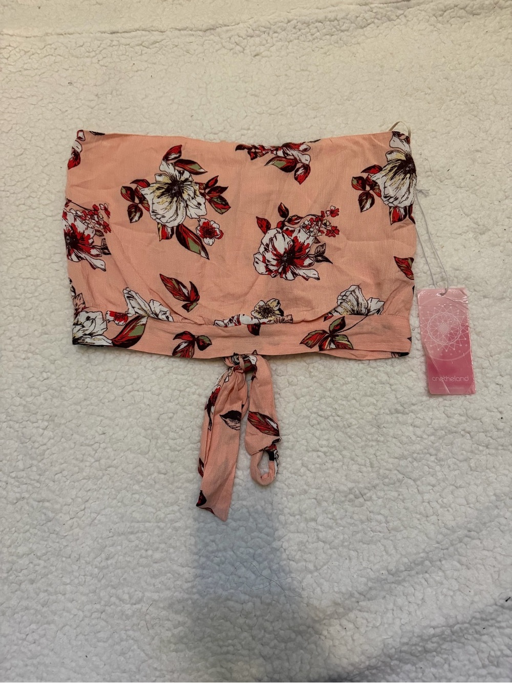 OneTheLand Peach Tie-back Tube Top NWT